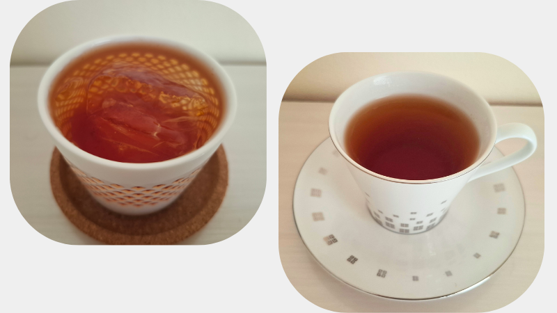 高梁紅茶ホットとアイス