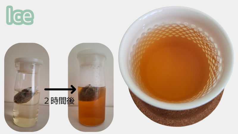 京都銘茶浅炒りほうじ茶　五条橋をアイスで淹れてみたときの水色の写真